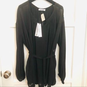 Jill Sanders Black Silk Blouse